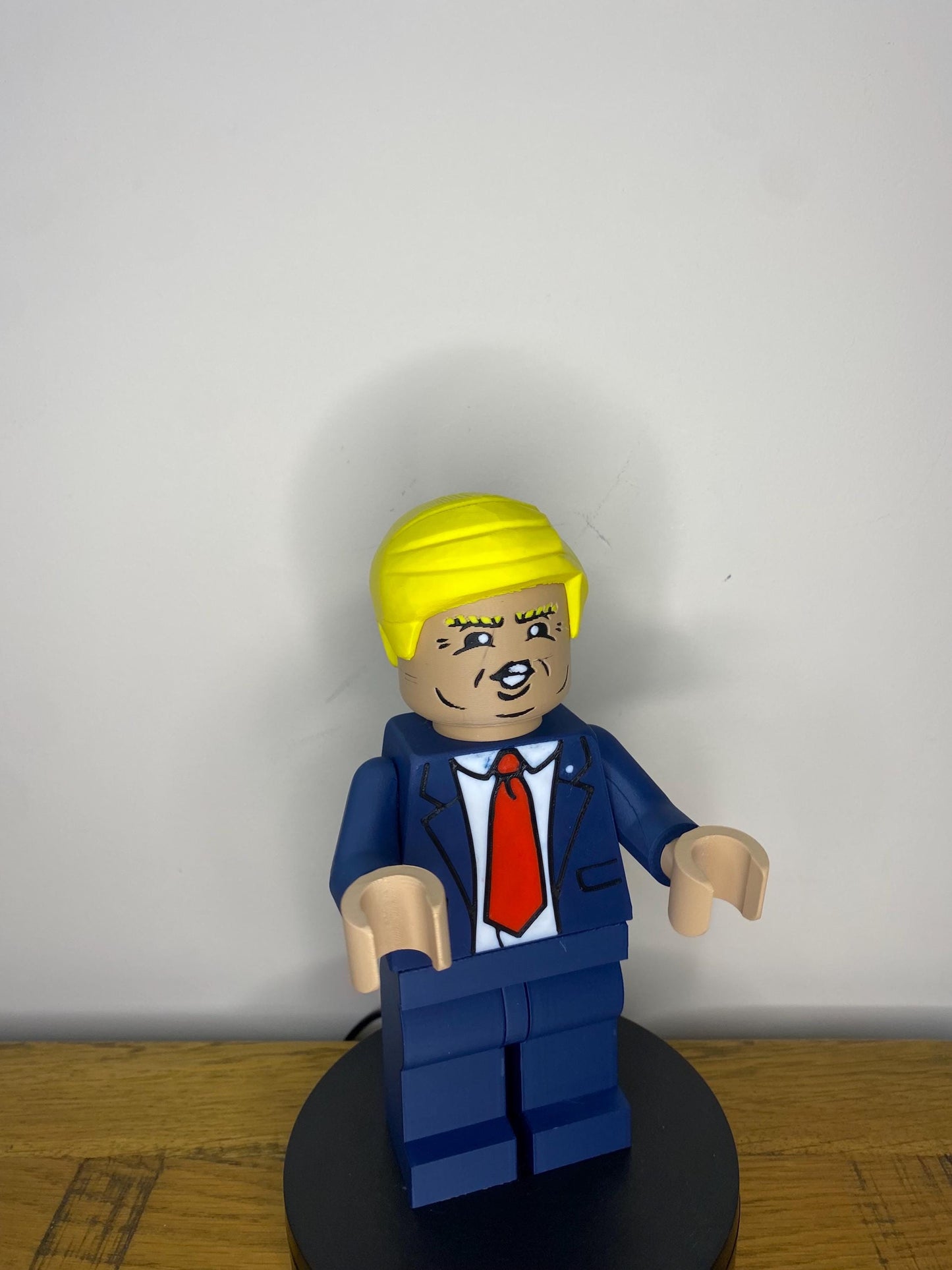 3D printed Big Brick L3GO inspired Donald trump 9” tall perfect for trump fan / gift / present. USA US president