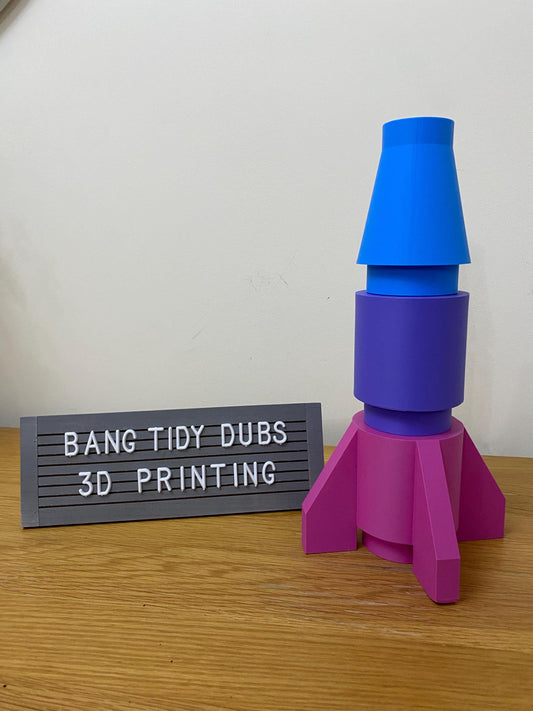 3D Printed Giant BIG BRICK L3GO inspired  freestanding Rocket