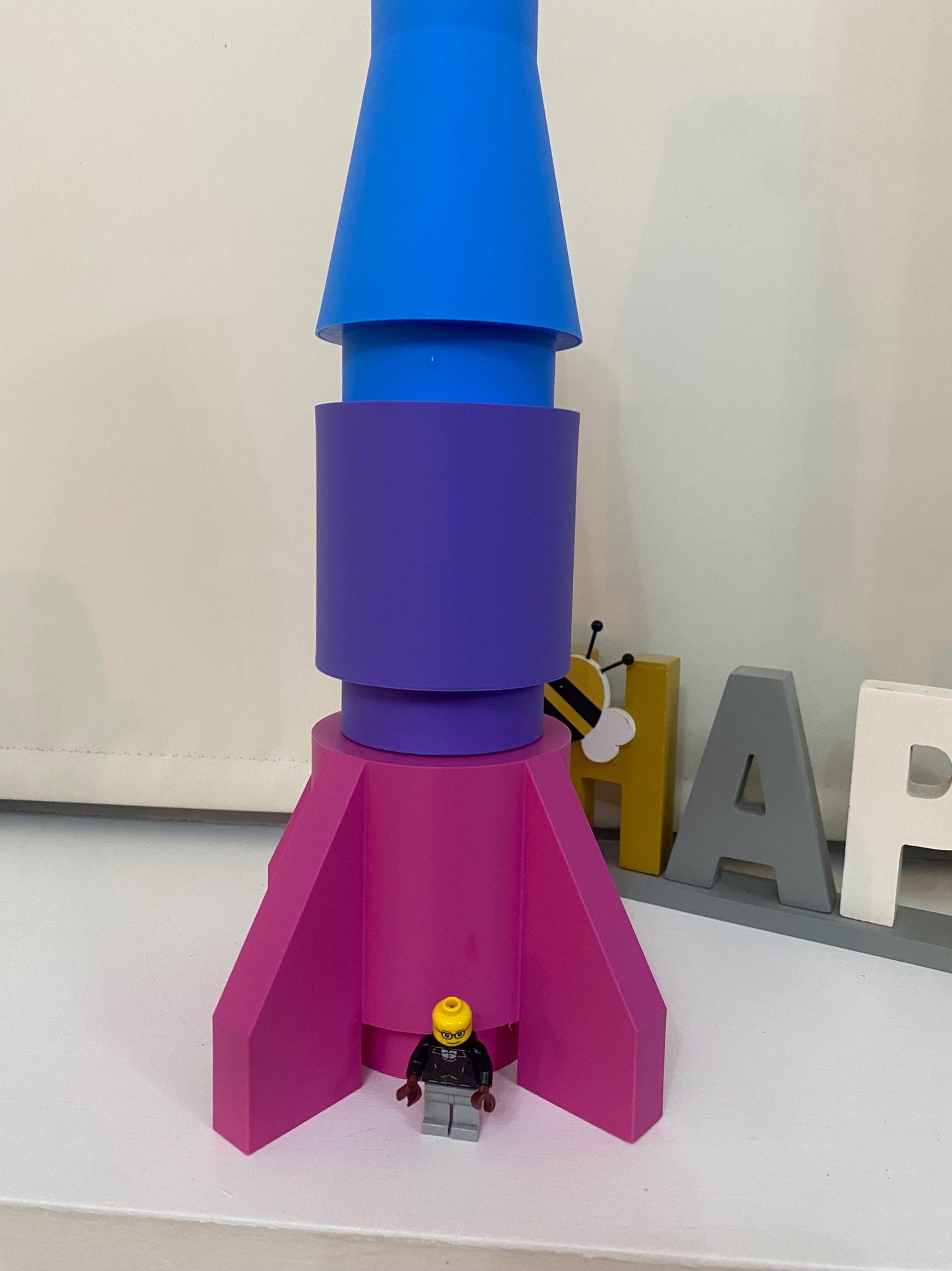 3D Printed Giant BIG BRICK L3GO inspired  freestanding Rocket