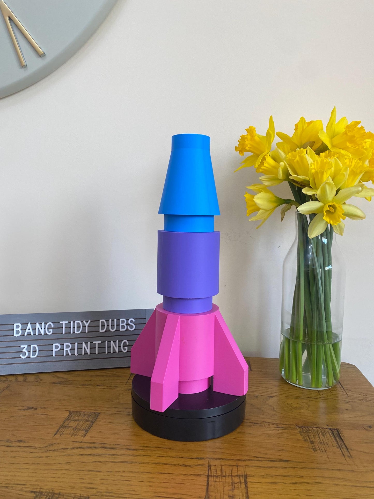 3D Printed Giant BIG BRICK L3GO inspired  freestanding Rocket