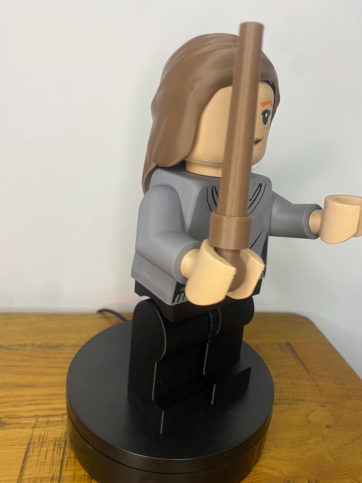 Big Brick L3GO inspired Hermoine Granger  complete with wand. 9” tall perfect for Harry Potter fan / gift / present wizard