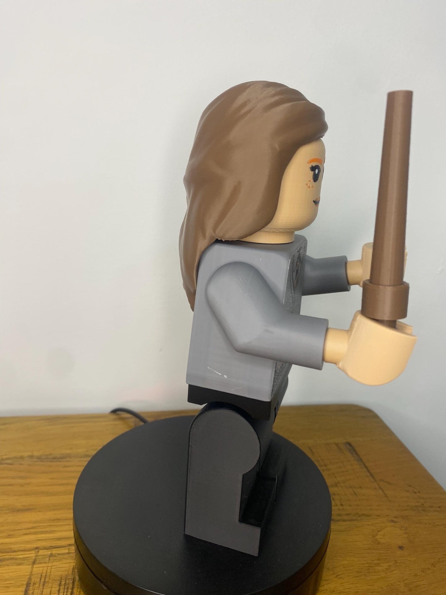 Big Brick L3GO inspired Hermoine Granger  complete with wand. 9” tall perfect for Harry Potter fan / gift / present wizard