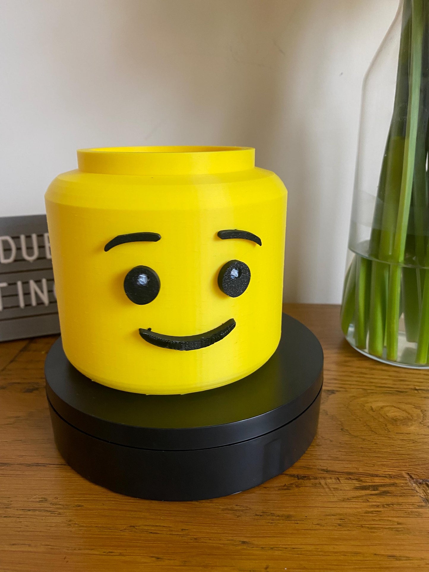 3D Printed L3GO inspired  Lego Head planter Plant Pot flowers artificial