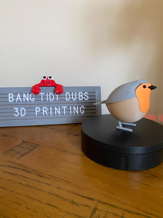 3D printed beautiful Robin Red Breast bird.  decorative ornament, gift