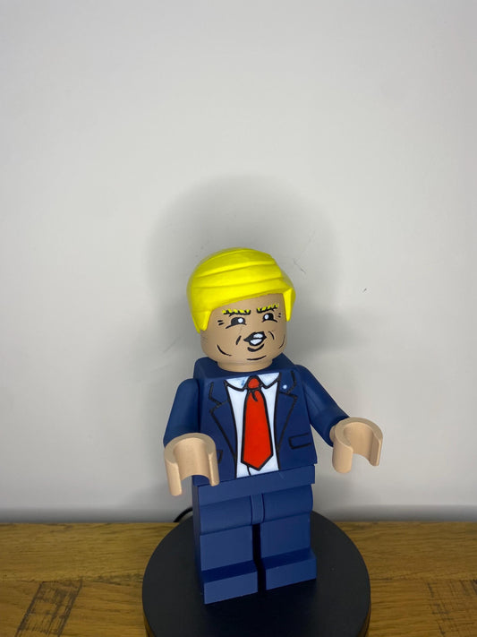 3D printed Big Brick L3GO inspired Donald trump 9” tall perfect for trump fan / gift / present. USA US president