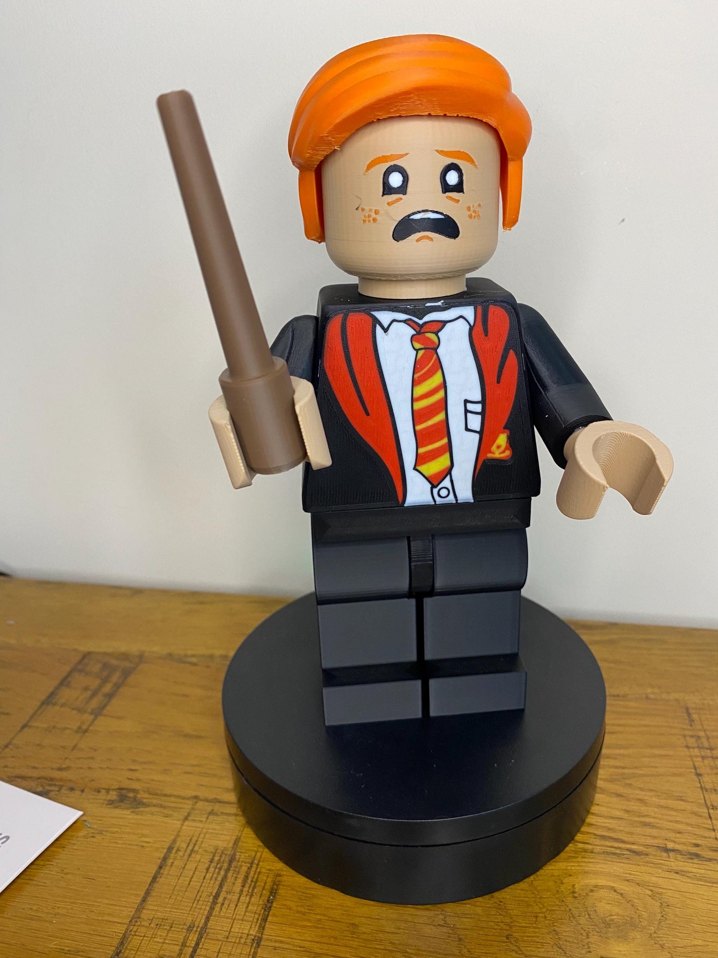 3D Printer L3GO inspired Ron Weasley wizard complete with wand. 9” tall perfect for Harry Potter fan / gift / present