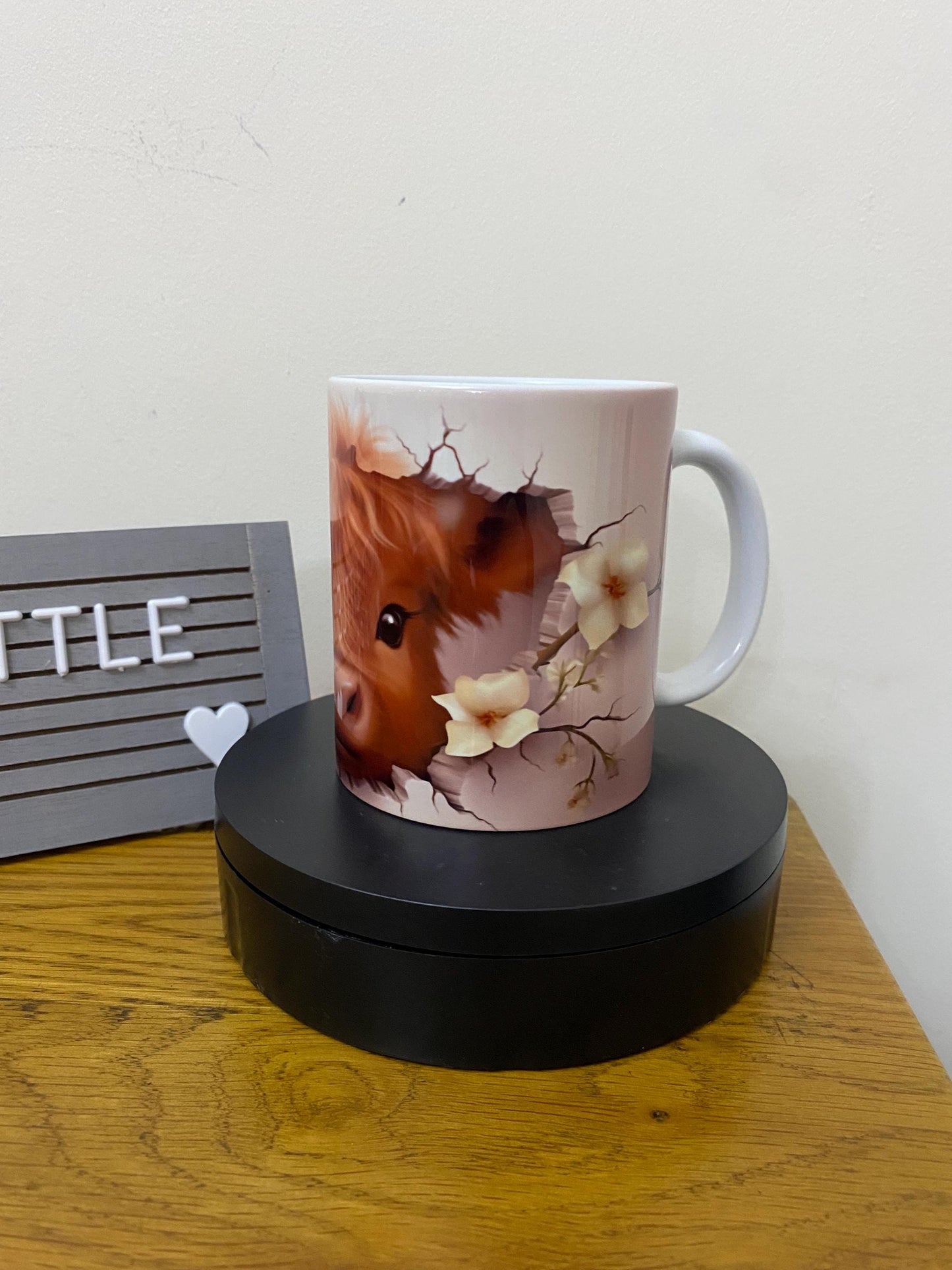 Beautiful baby highland cow mug! Funny mug, Gift, Office mug 11oz 325ml farmers, cattle